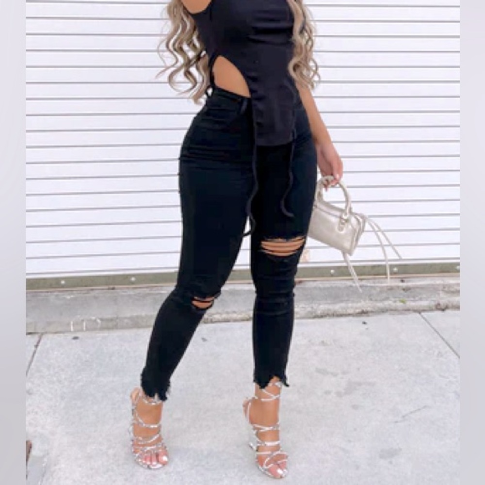 Fashion nova black denim well played  jeans